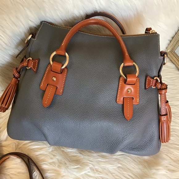 Dooney & Bourke Stanwich Satchel in Slate pebble leather - Picture 2 of 16